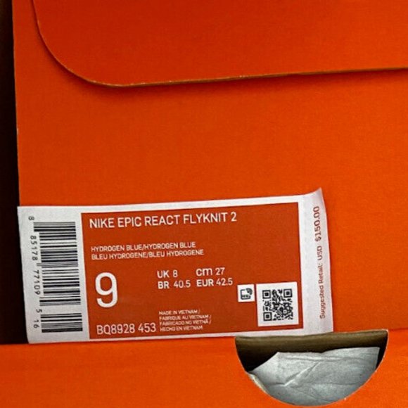 Nike Men's Epic React Flyknit 2 Running Shoes Hydrogen Blue Size BQ8928-453 - Picture 8 of 15
